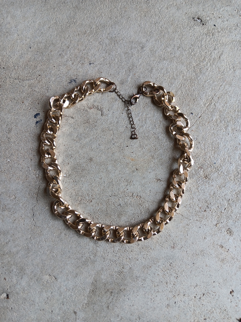 Vintage Gold Chain Link Necklace - Women Jewelry